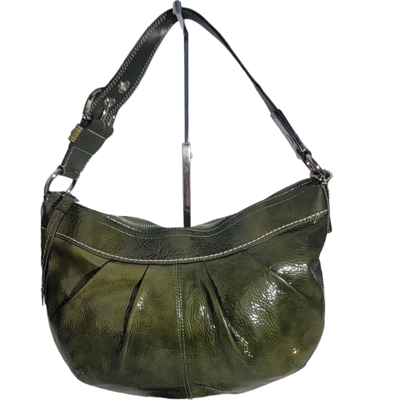 Coach Handbags - Coach Dark Green Patent Leather Hobo Bag